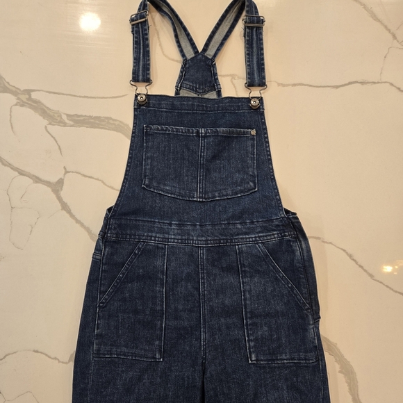 H&M Coachella Collection Slim Stretch Flare Leg Denim Jumsuit Overalls Size 6 - Picture 1 of 13